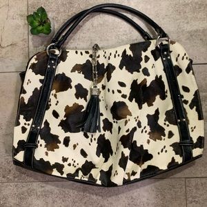 Cow print hobo